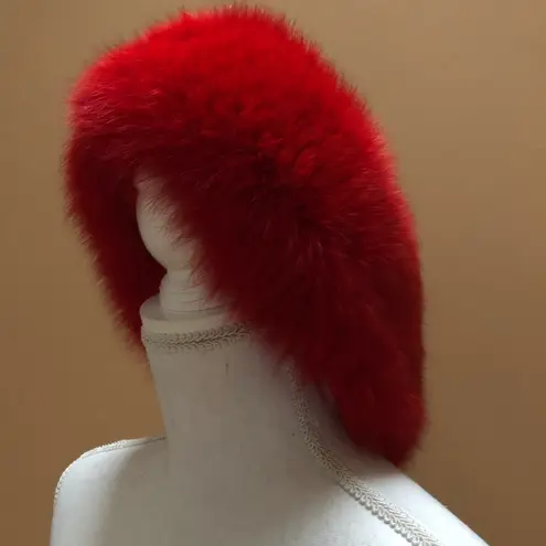 🔥Red Fox Fur Headband Red