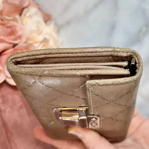 Carolina Herrera Quilted Logo Leather Wallet