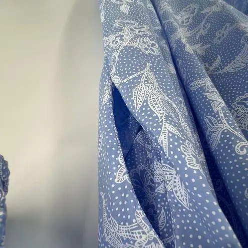 Eileen West ballet nightgown women's small blue floral embroidered button front