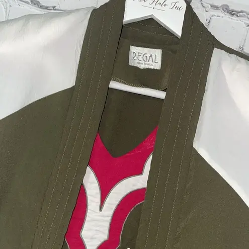 Vintage 2 Piece Windbreaker Material Cardigan Set XL Green