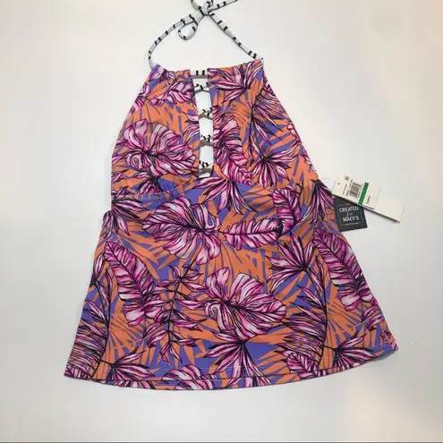 Salt + Cove LILAC Hawaii Printed Tankini Swim Top Pink Size L