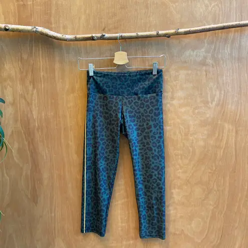 Gold Sheep  green leopard print side stripe cropped pant  - Image 2