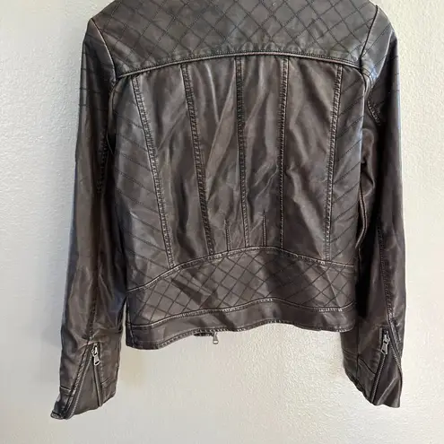 Ymi  Collection Brown Faux Leather Women's Jacket  Size Medium