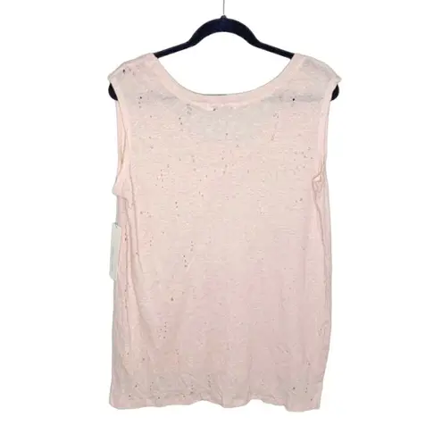 Bishop and Young Red NWT Jamie Muscle Tee Tank Distressed Scoop Neck Pink Size L
