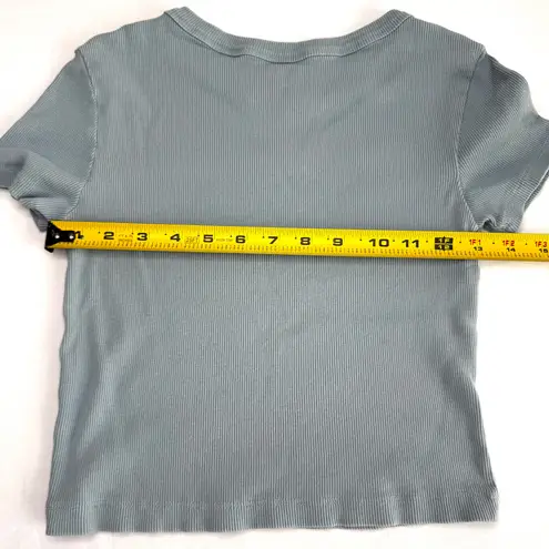 Social Culture Cropped T Shirt Micro Tee Blue Size Small