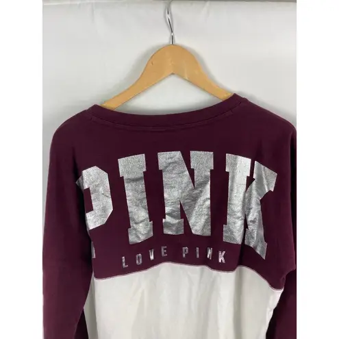 PINK - Victoria's Secret VS Pink Color Block Graphic Sweatshirt Size Medium