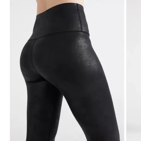 Knix NWOT High Rise Contour Skinny Shiny Faux Leather Thick Waistband Legging Black Size M