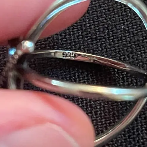 Sterling Silver Double cross ring 925 stamped