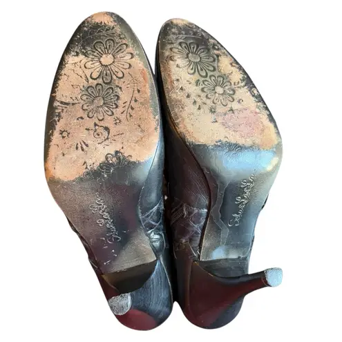 Schu La La Black Croc Embossed Leather Knee High Boots Women’s 9 / EU 40.5