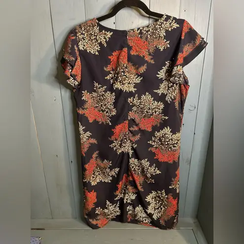 Ces Femme Navy Blue and Red Floral Sheath Dress | Size Medium Black