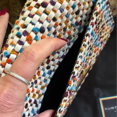 Kurt Geiger Authentic Leather/braided magnetic closure flap eagle head Crosby