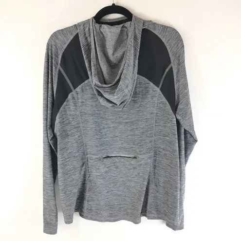 C9 Champion Womens Pullover Hoodie DuoDry Lightweight Vented Zip Pocket Gray L