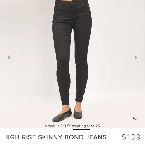 Mott & Bow Jeans Womens 31 x 28 Black High Rise Skinny Bond Pants Slimming