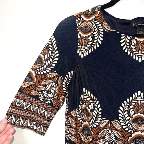 Inc international Concepts Black Boho Print Knee-length Shift Dress