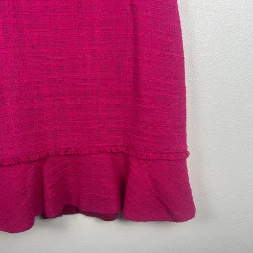 J.Crew  Women's A Line Fluted Hem Tweed Dress Pink‎ Sz 10