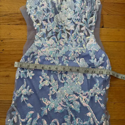 Ellie Wilde Periwinkle Sequin Gown Size 2