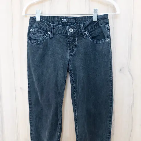 Ymi Y2K Womens Low Rise Jeans Size 1 Black Skinny Stretch Denim 2000s Casual