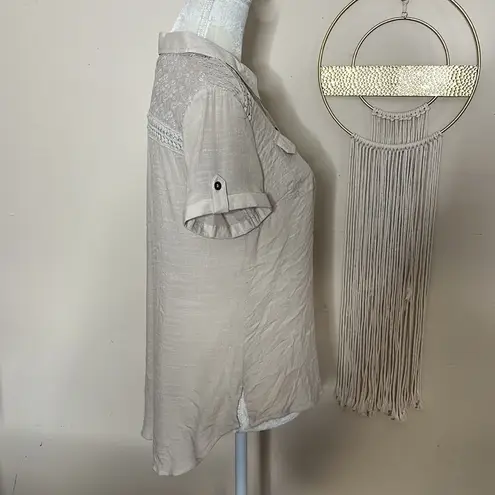 Westport 1962 • button down short sleeve lace shirt