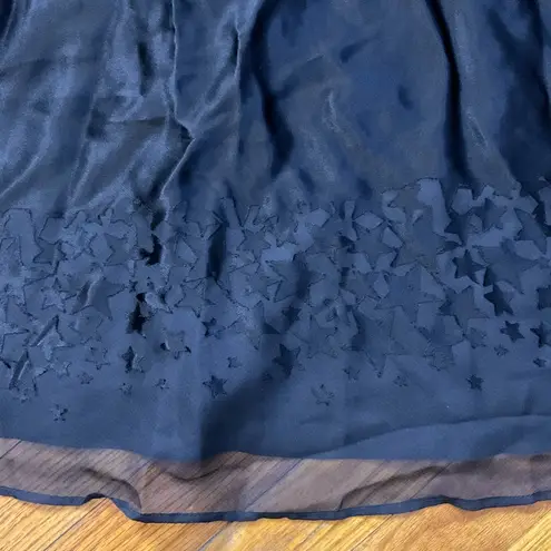 Morgan Taylor Satin-ish tank black dress with beautiful stars cut out on bottom