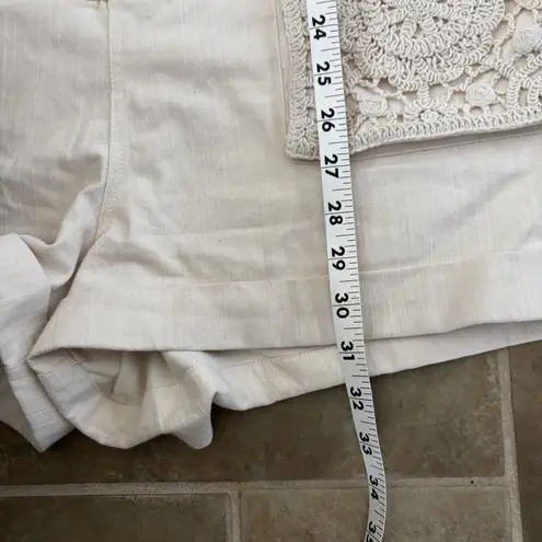 Line And Dot Romper Womens Size Medium Cream Boho Shortalls Short Sleeve NWT