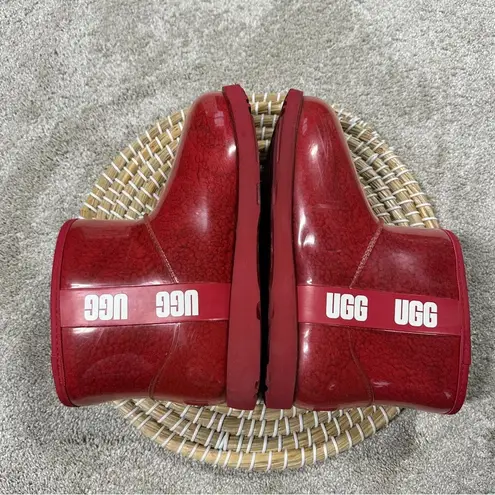 UGG  Women’s Classic Samba Ribbon Red Mini Clear Waterproof Boots Size 6