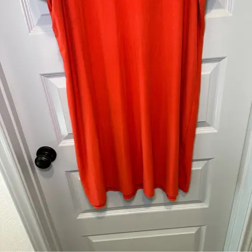 Eye Candy Orange/Coral Strappy V Neck Cold Shoulder Dress size 3X
