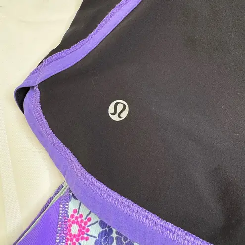 Lululemon  Groovy Run Short Black Quilt Summer Power Purple Size 10