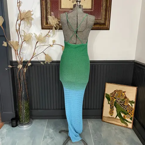 Fore Regina Ombre Dyed Crochet Maxi Dress Coverup Mermaid