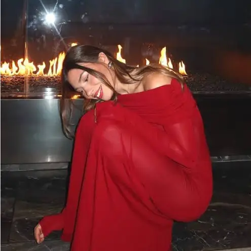 LPA NWT Marren Maxi Off-Shoulder Long Sleeve Red Dress