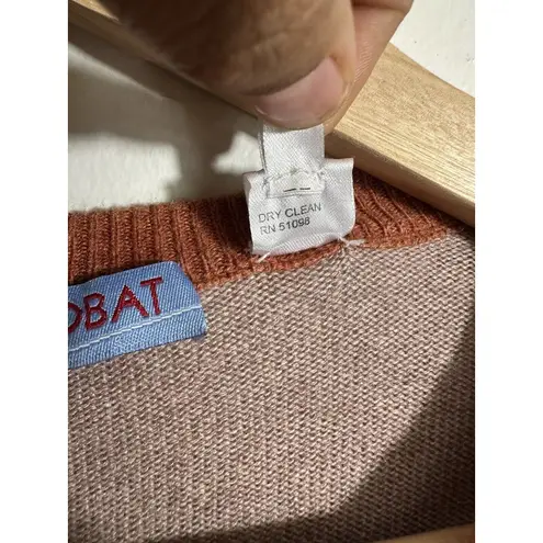 Acrobat | XS Sweater Dress Multi Knit Striped Brown Orange Black Silk Cashmere Pink