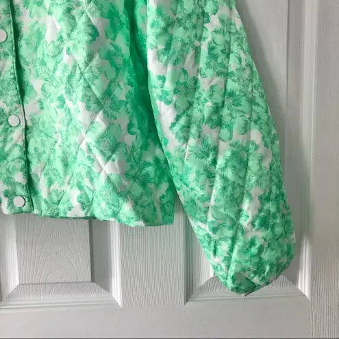 Cras Green White Quintacras Minty Quilted Bold Shoulder Jacket NWT 40 Green Wht Size undefined