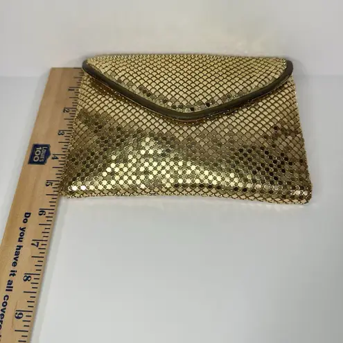 Vintage Gold Mesh Clutch Purse with Chain Strap