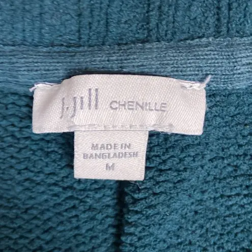 J. Jill Size M Chenille Teal Peacock Chunky Cable Knit Sweater Pullover Knit Top Green Size M