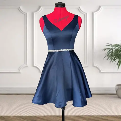 Dancing Queen Blue Prom Homecoming Dress with Sparkling Waist Style 9504 Size XS