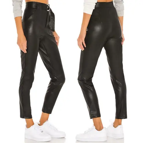 superdown Revolve Chanice Buckle Pant Faux Leather High Waisted Crop Black S