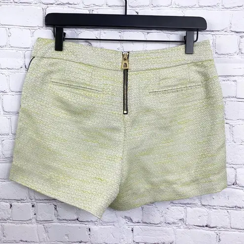 Sail To Sable  Shorts Green Gray Size 4 Flat Front Brocade Metallic Pockets