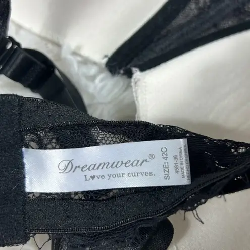Dreamwear Lace Bra Plus Size 42C Black White Underwire Coquette Romantic Sexy