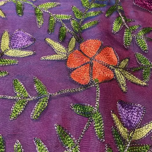 Finity Studio Silk Embroidered Skirt & Wrap Around Halter Neck Top Purple Sz 8