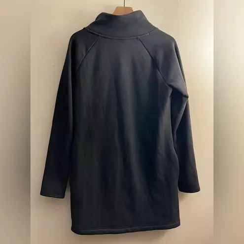 Athleta  Women Cozy Karma Asym Sweatshirt Dress Black Thumbholes Warm Soft S