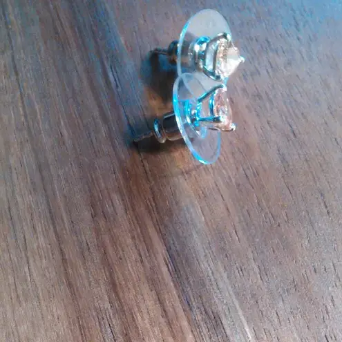 Champagne Heart Simulated Diamond Sterling Silver Stud Earrings