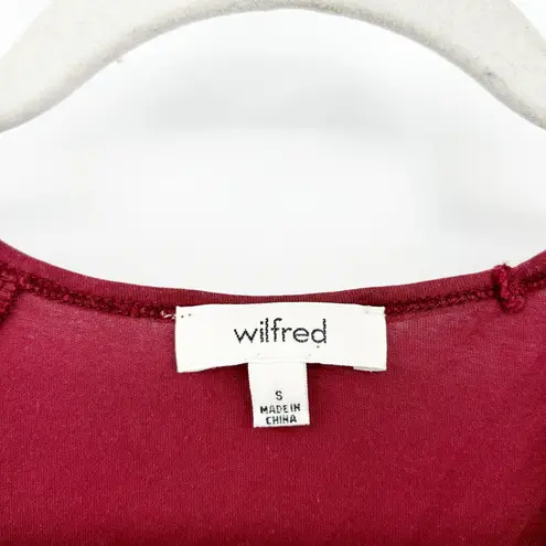 Wilfred Aritzia Womens Elevated Basic Everyday Short Sleeve Tee Size S Burgundy