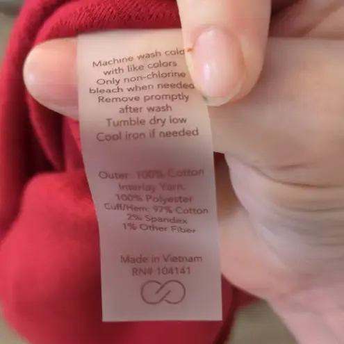 Calia By Carrie Underwood Elevate Herringbone Funnel Neck Red/Maroon Size XS Red