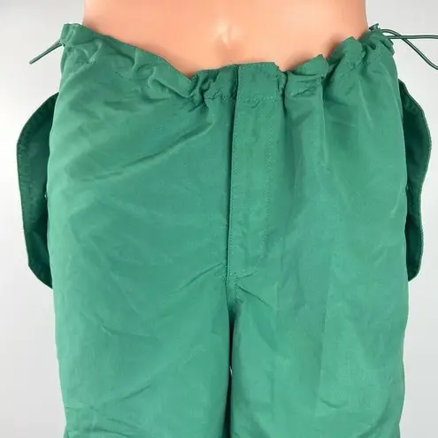 Super Massive Women Green Windbreaker Baggy Parachute Drawstring Trouser Pants M Size M