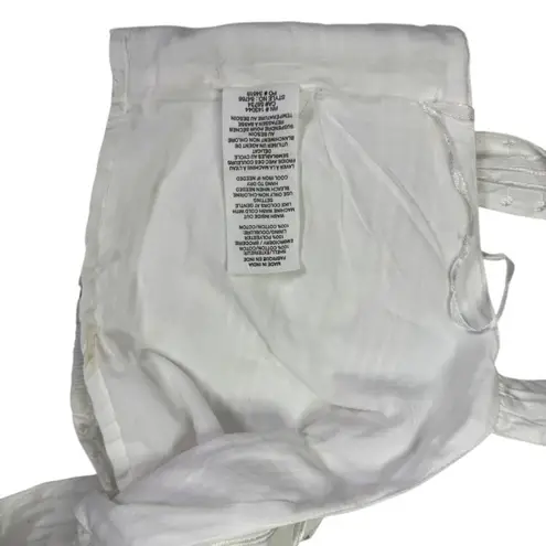 Avec Les Filles White Embroidered Crop Top Size 8 | Textured Cotton Tank | NWT