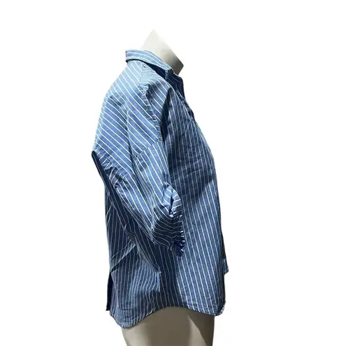 Joie Women's XS Blue & White Striped Short Sleeve Button Down Shirt