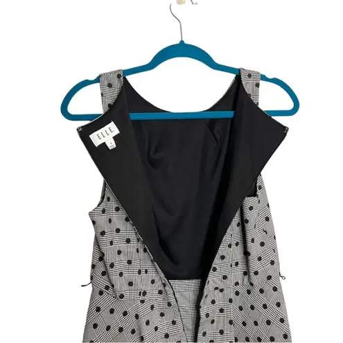 Elle Gray Glen Plaid Polka Dot Houndstooth Fit & Flare Sleeveless Dress