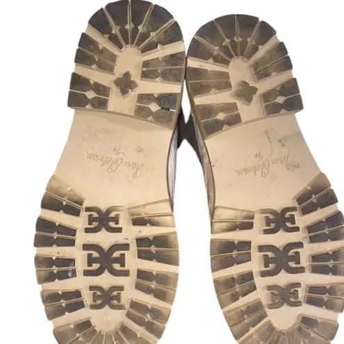 Sam Edelman  Tan Suede Leather Knit Lydell Combat Boot BohoGrunge Fall Winter 90s