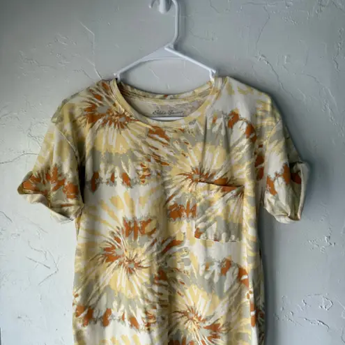 Eddie Bauer  Tie-Dye T-Shirt Dress Size Small‎ Yellow Orange Casual Cotton