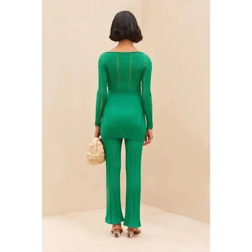 Cult Gaia Savannah Knit Pants in Vine Medium New Womens Knit Trousers