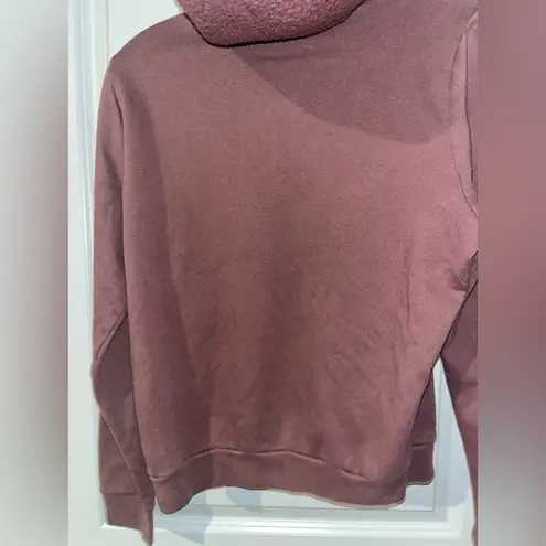 Victoria's Secret Pink Medium Rose Pink Hoodie Sweatshirt Glitter Font Sherpa Top